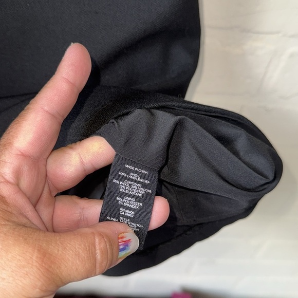 Theory Black dress Sleeveless outfit lamb leather wool blend lined size 4 - Picture 3 of 6